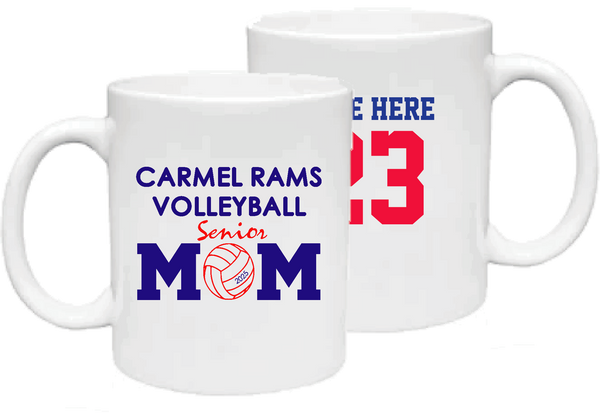 Carmel Volleyball Senior Mom Coffee Mug